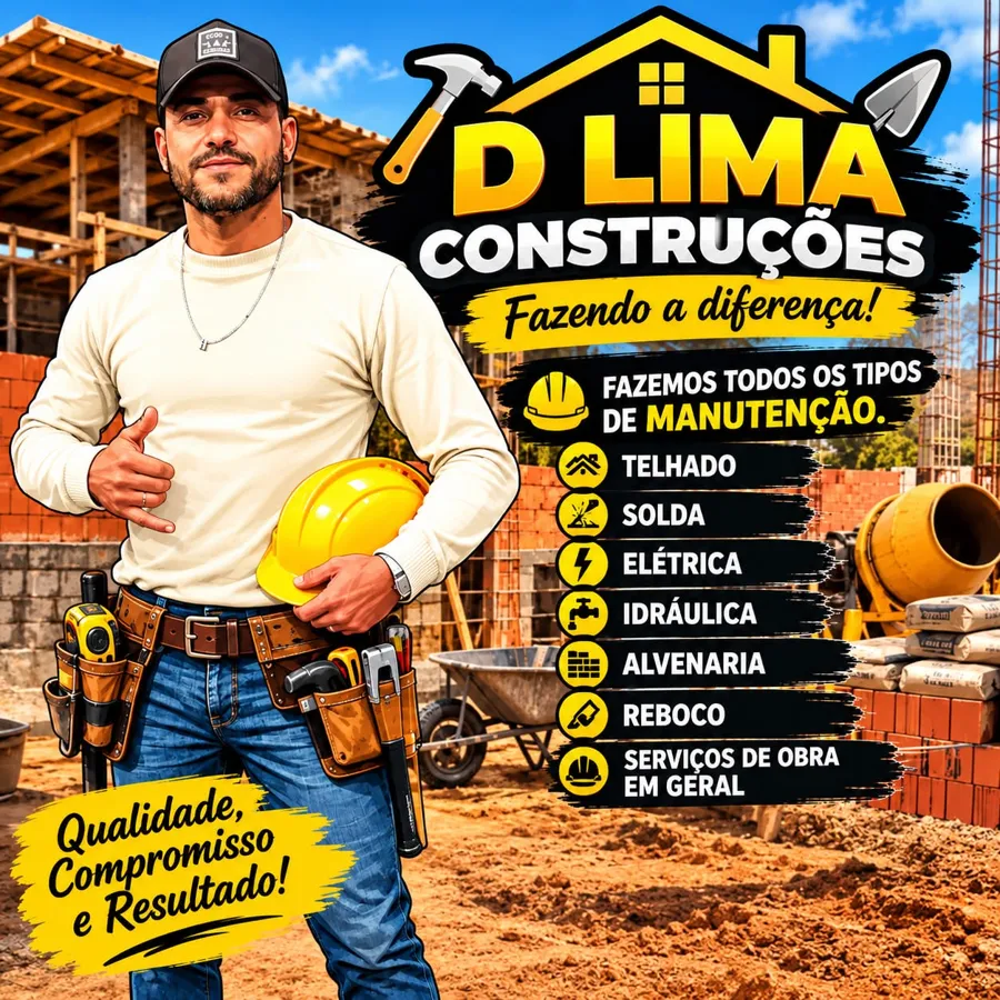 D LIMA CONSTRUÇÕES — Fazendo a diferença! Qualidade, compromisso e resultado.